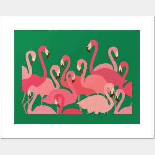 Pink flamingos Posters and Art